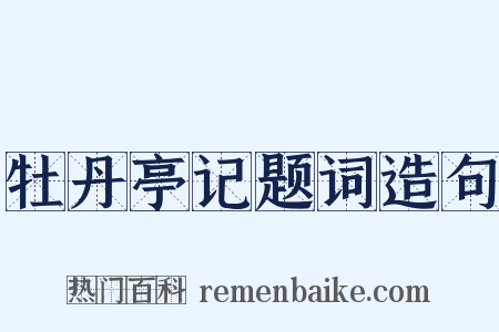 牡丹亭记题词造句是什么意思的图片